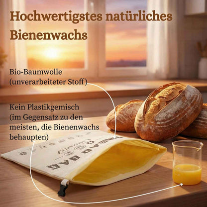 Premium Brotbeutel aus 100% Baumwolle und Bienenwachs