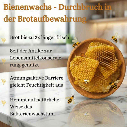 Premium Brotbeutel aus 100% Baumwolle und Bienenwachs